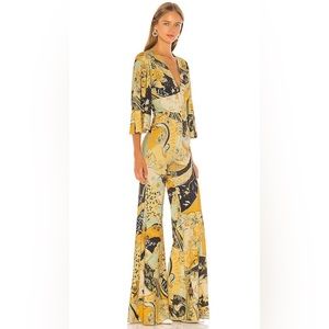 Revolve FREE PEOPLE YELLOW NIGHT FEVER JUMPSUITS SIZE medium